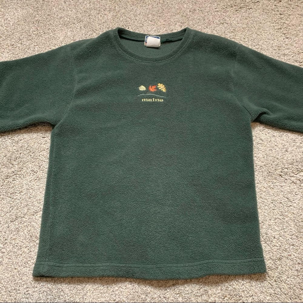 Vintage 90s Maine Fundy Fall Fleece Sweater - Sz S
